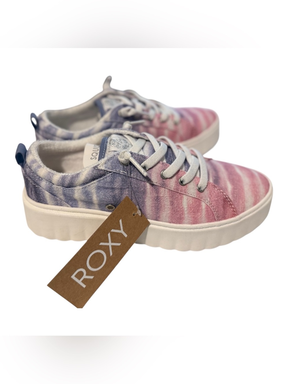 New Roxy Sheilahh Tie Dye Pink &  Purple Platform Low Top Sneakers Size 7.5